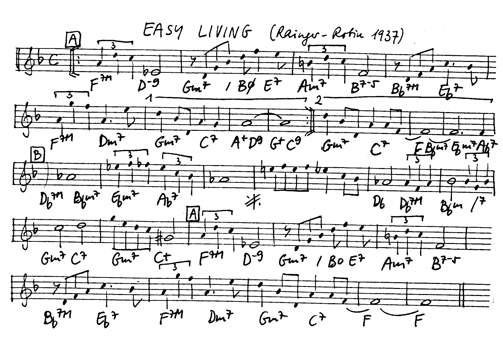 easy living leadsheet – book us for your next 20s or gatsby event